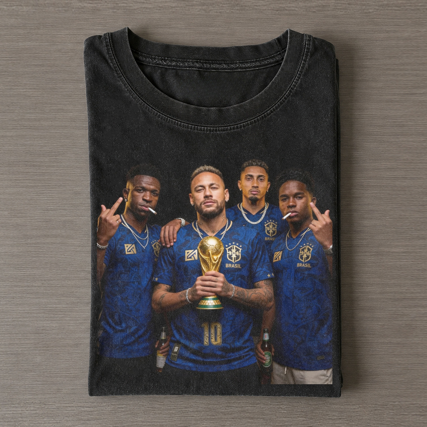 Brasil Football Style Vintage Tee