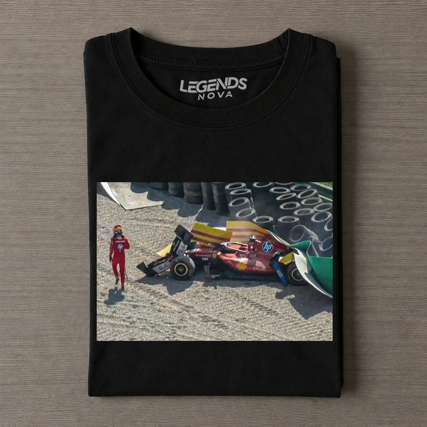 F1 Monza GP Charles Leclerc Crash Iconic Shot T-shirt