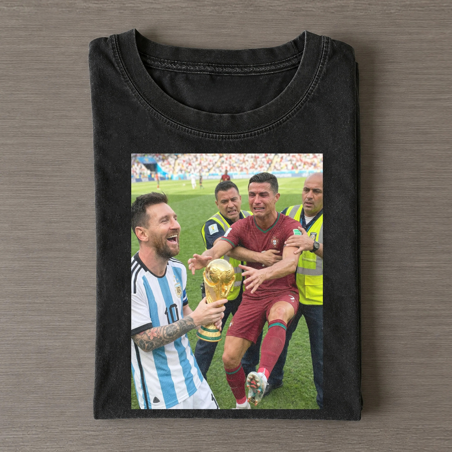Messi & Cristiano Ronaldo Funny World Cup Photo 2026 Vintage Tee