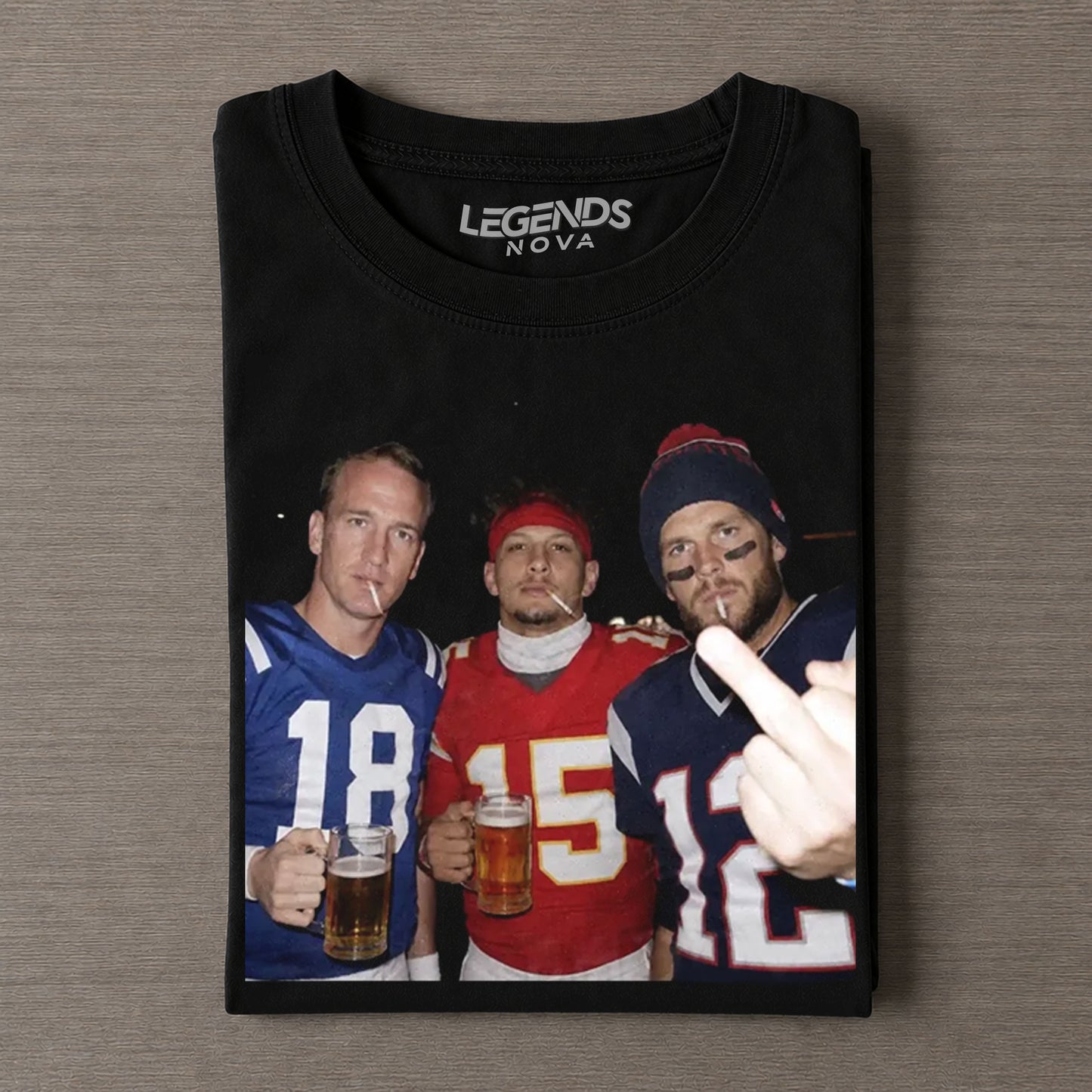 Peyton Manning & Patrick Mahomes & Tom Brady Football T-shirt