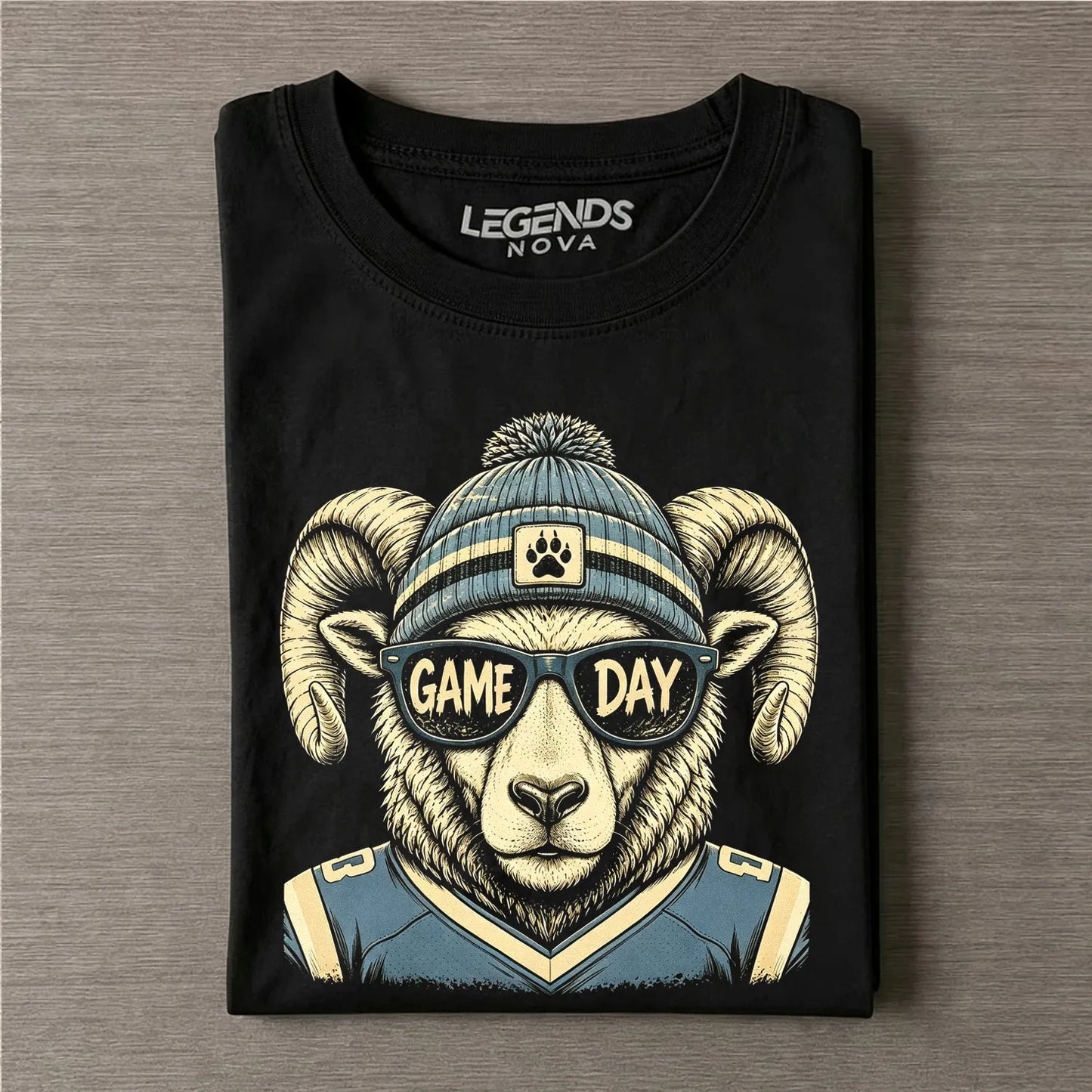 Rams Beanie Football T-shirt