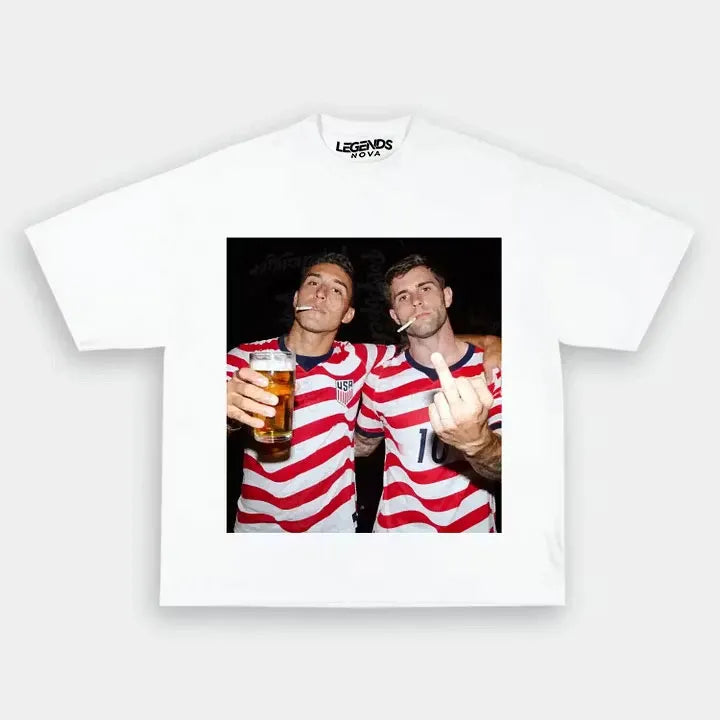 Sergiño Dest & Christian Pulisic American Soccer Style Tee 1.2