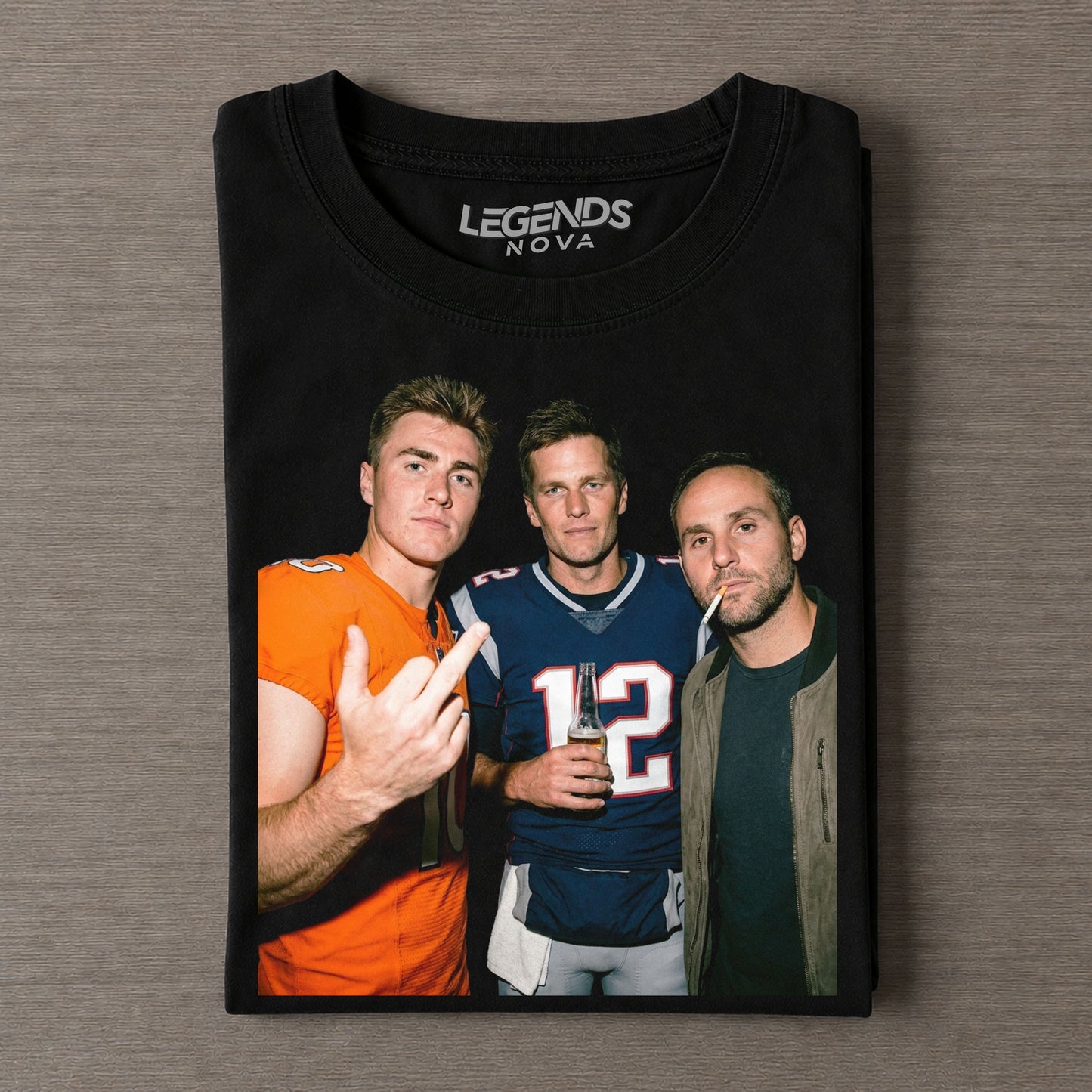 Bo Nix & Tom Brady & Michael Rubin Football T-shirt