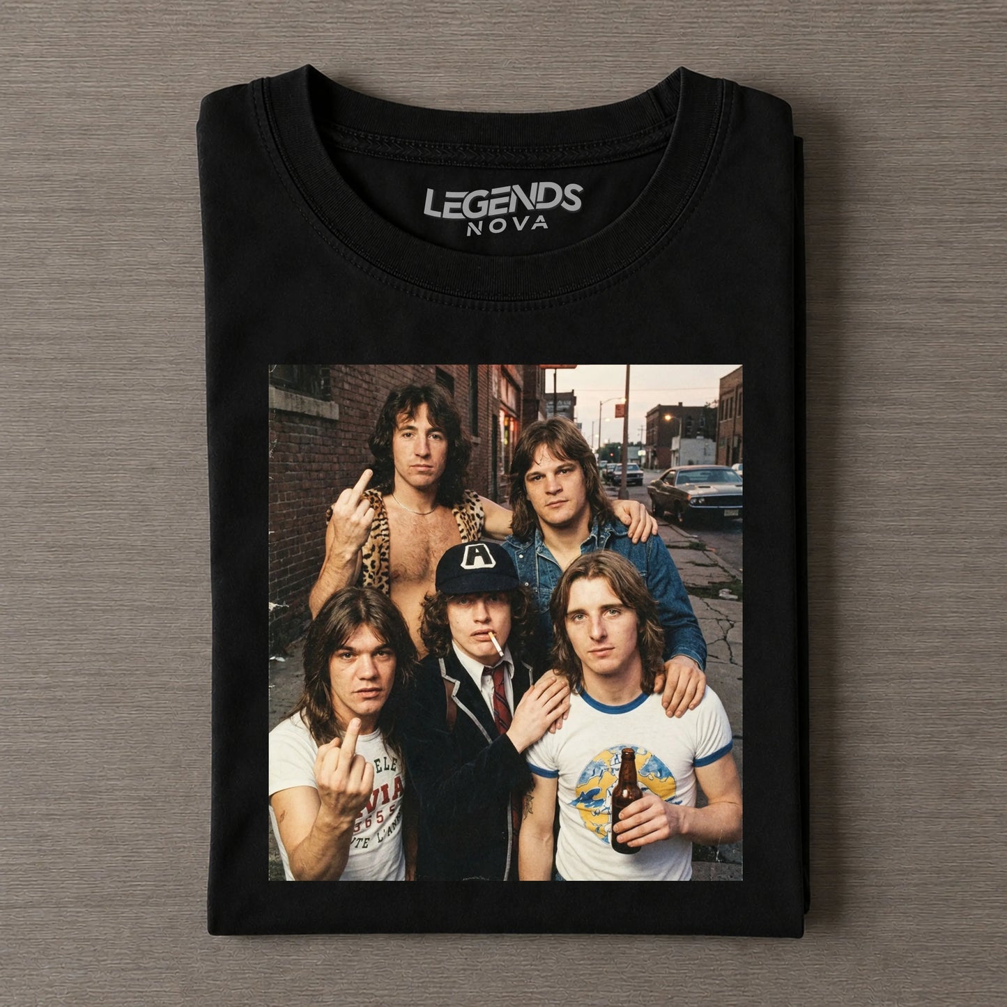Funny ACDC Vintage Rock Band Tee
