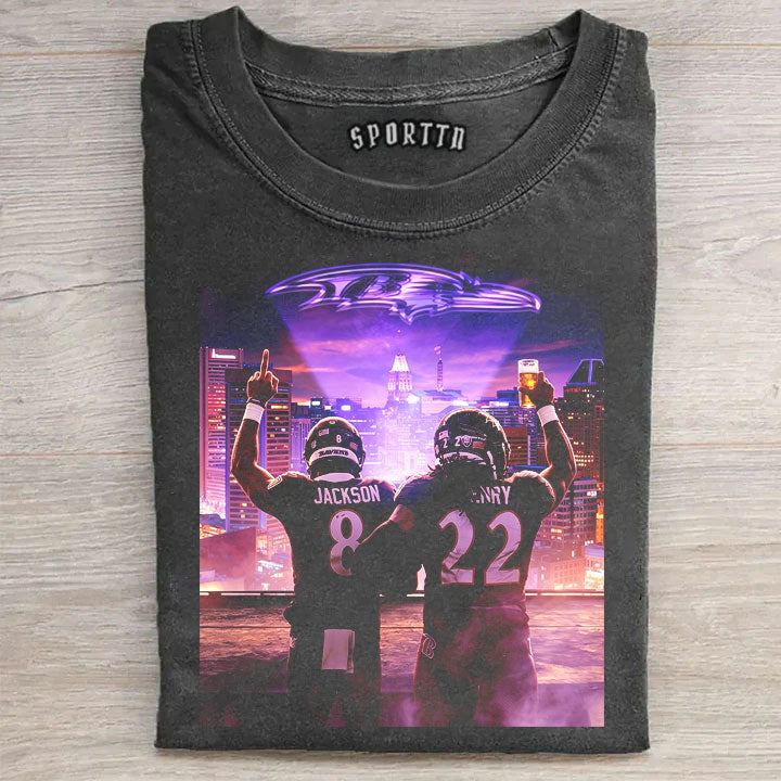 Lamar Jackson #8 & Derrick Henry #22 Football T-shirt