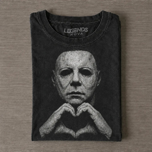 Halloween Michael Myers Heart Vintage Tee