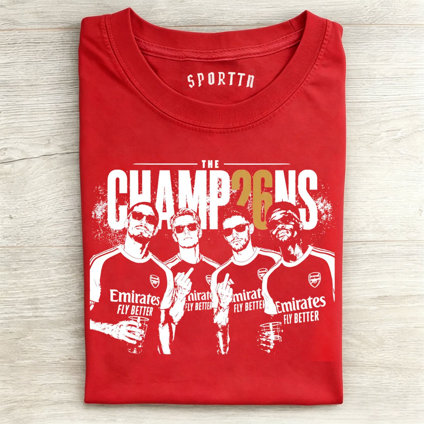 Arsenal Premier League Champions Shirt, Gunners Trophy Graphic Tee