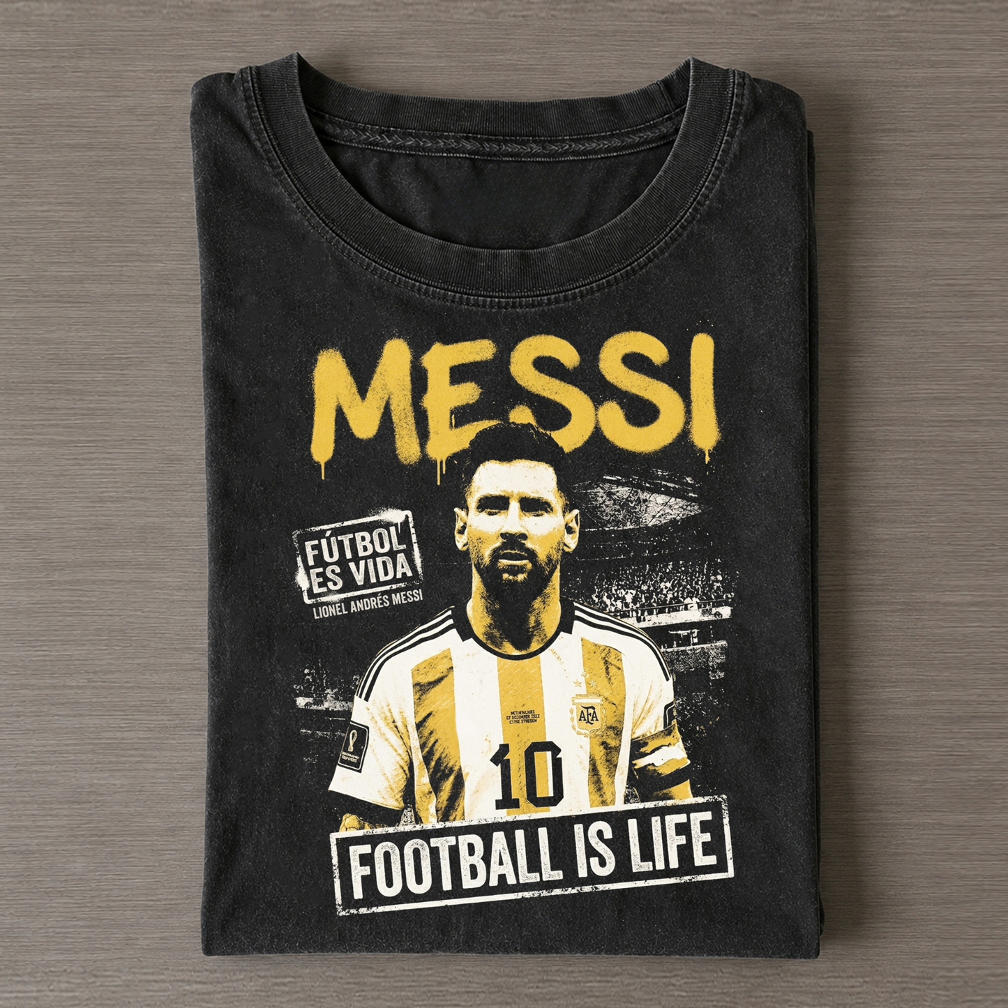 Lionel Messi Football Is Life vintage Tee