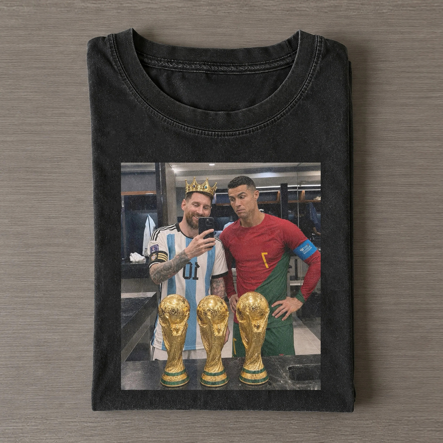 Vintage Messi & Ronaldo GOATs T-Shirt
