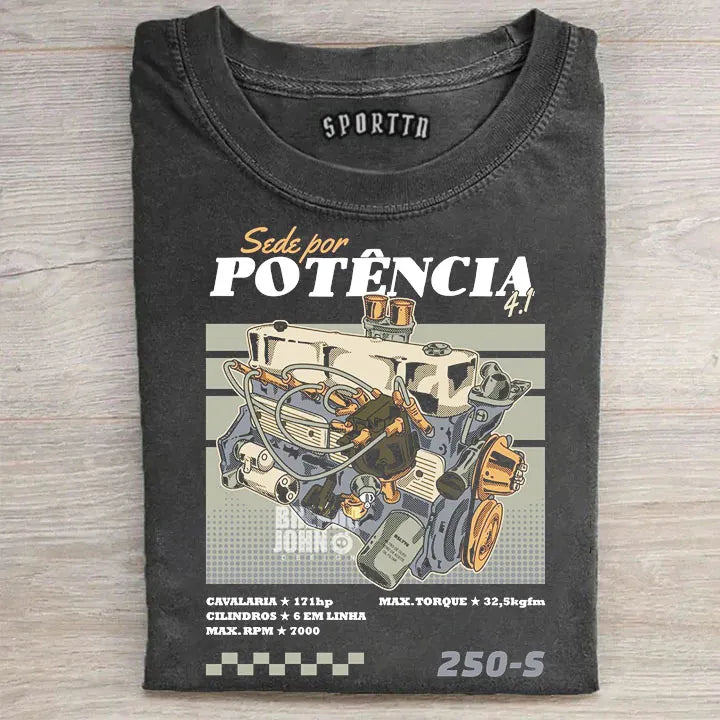 250-S Inline 6 Engine Thirst for Power Graphic T-Shirt