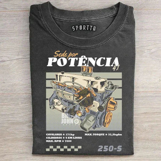 250-S Inline 6 Engine Thirst for Power Graphic T-Shirt