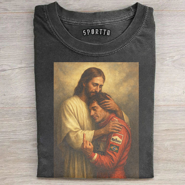 F1 Legend Senna & Jesus's Embrace T-shirt