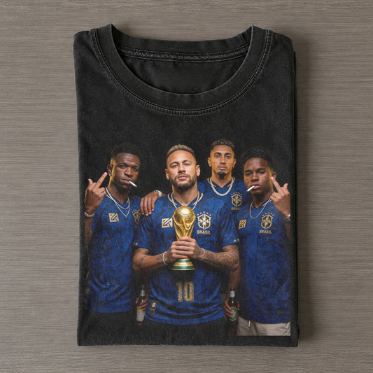 Brasil Football Style Vintage Tee