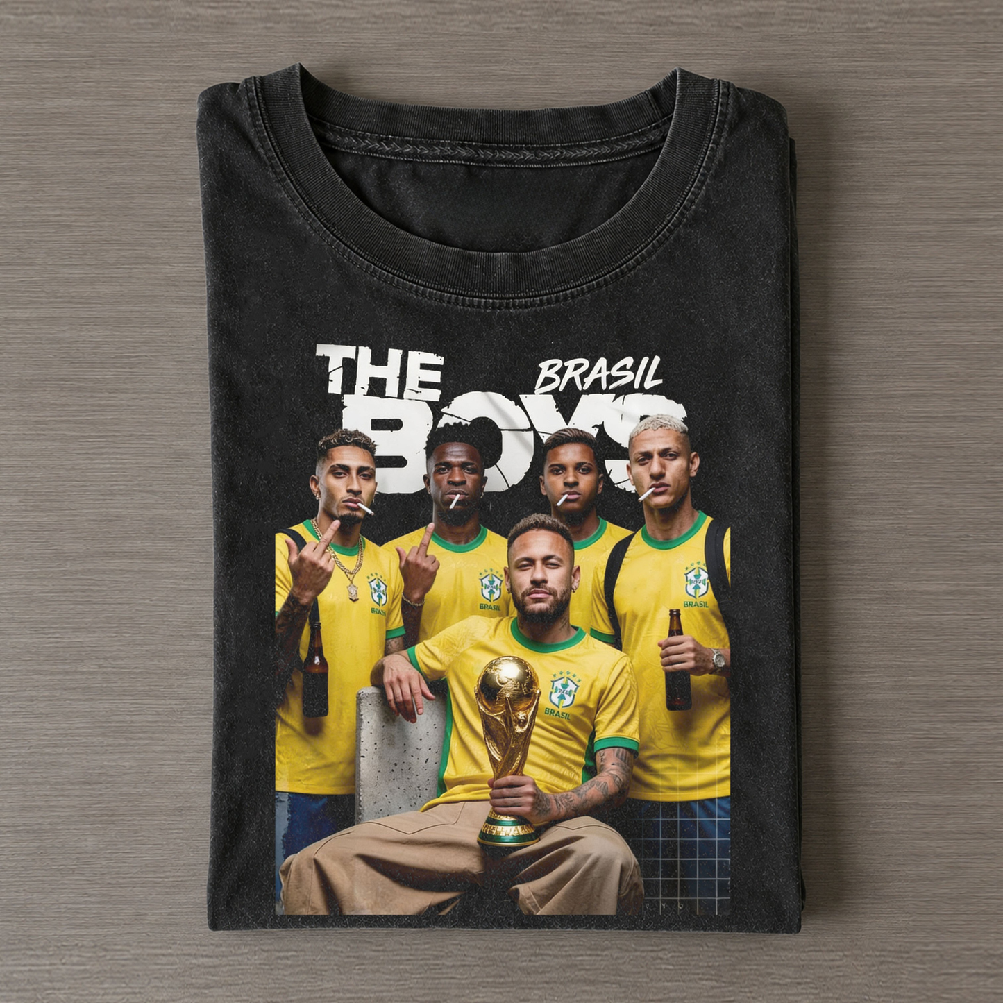 Brasil Football Style Vintage Tee