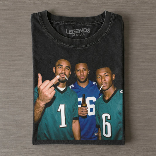 Jalen Hurts & Saquon Barkley & DeVonta Smith Football T-shirt