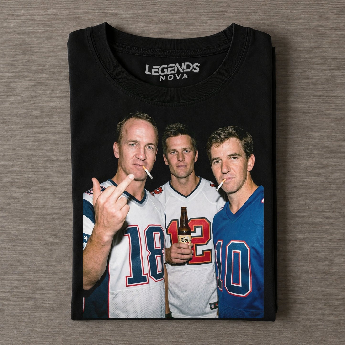 Eli & Peyton Manning & Tom Brady Football T-shirt