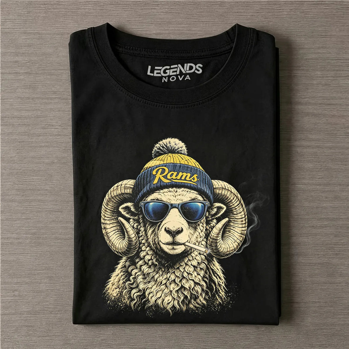 Rams Beanie Football T-shirt