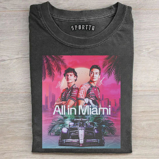 All in Miami: Russell & Hamilton Edition Retro T-shirt