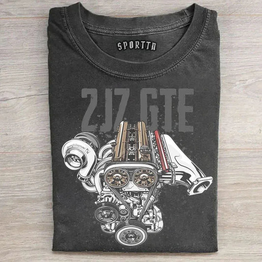 2JZ GTE Engine JDM Turbo Car Graphic Performance Car T-Shirt