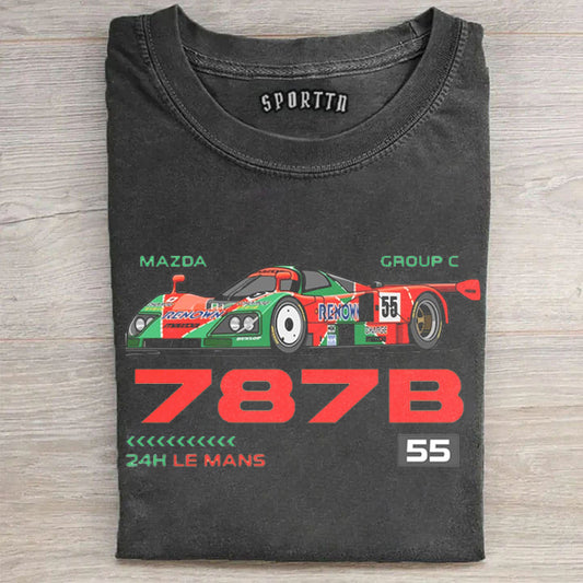 No.55 Mazda Le Mans Legend Vintage Washed Short Sleeve Tee