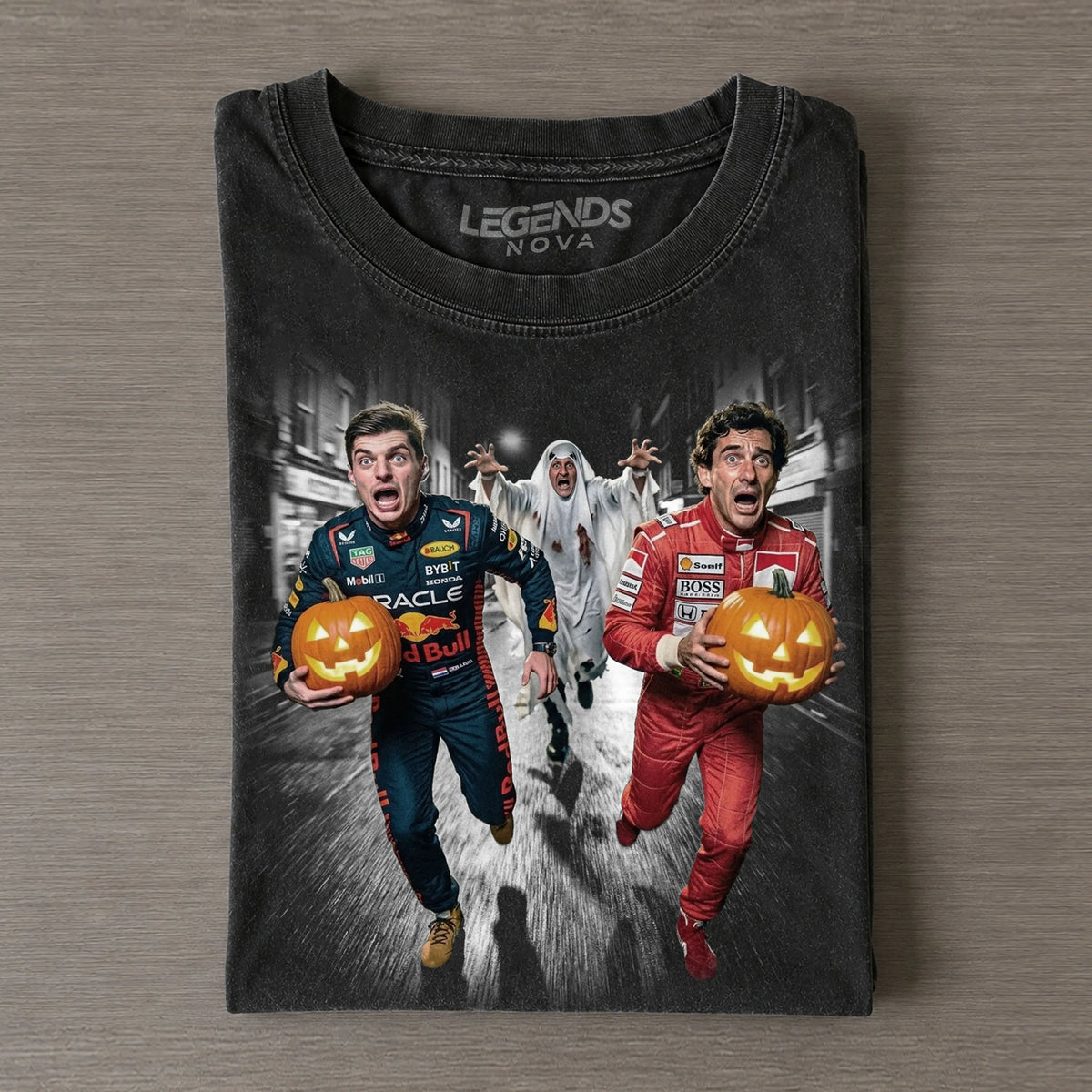 Max Verstappen & Senna & Schumacher Halloween Funny Vintage T-Shirt