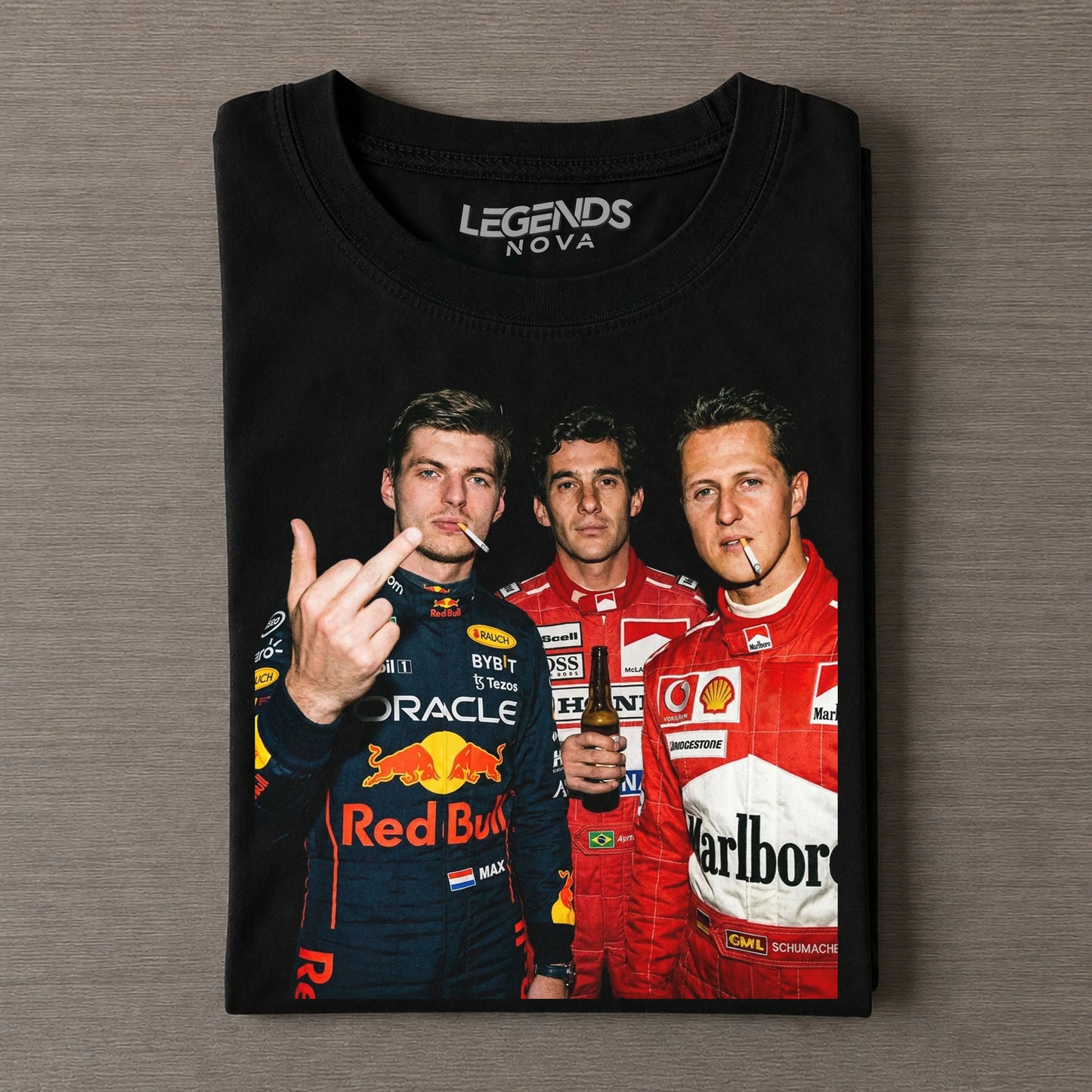 Max Verstappen & Michael Schumacher & Senna F1 Racing T-shirt