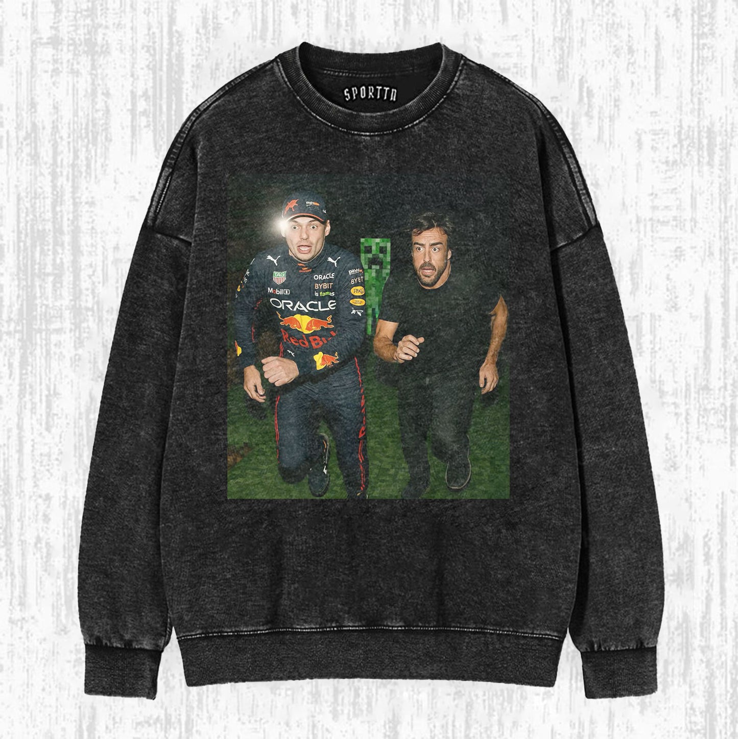 Max Verstappen & Fernando Alonso In Minecraft T-shirt/Sweatshirt/Hoodie