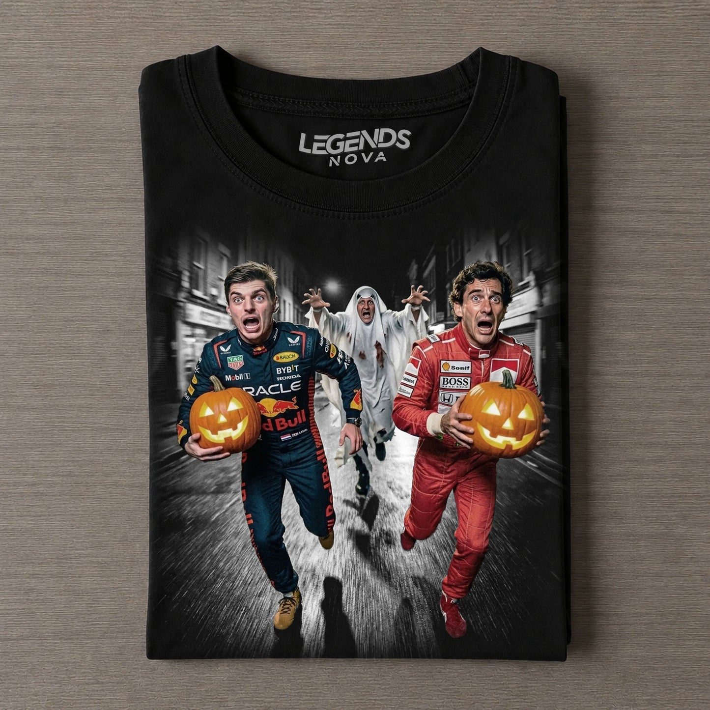 Max Verstappen & Senna & Schumacher Halloween Funny Vintage T-Shirt