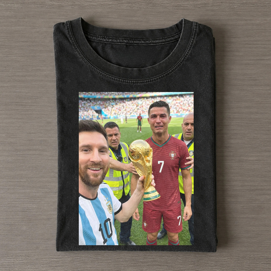 Messi & Cristiano Ronaldo Funny World Cup Photo 2026 Vintage Tee