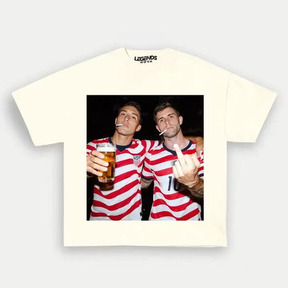Sergiño Dest & Christian Pulisic American Soccer Style Tee 1.2