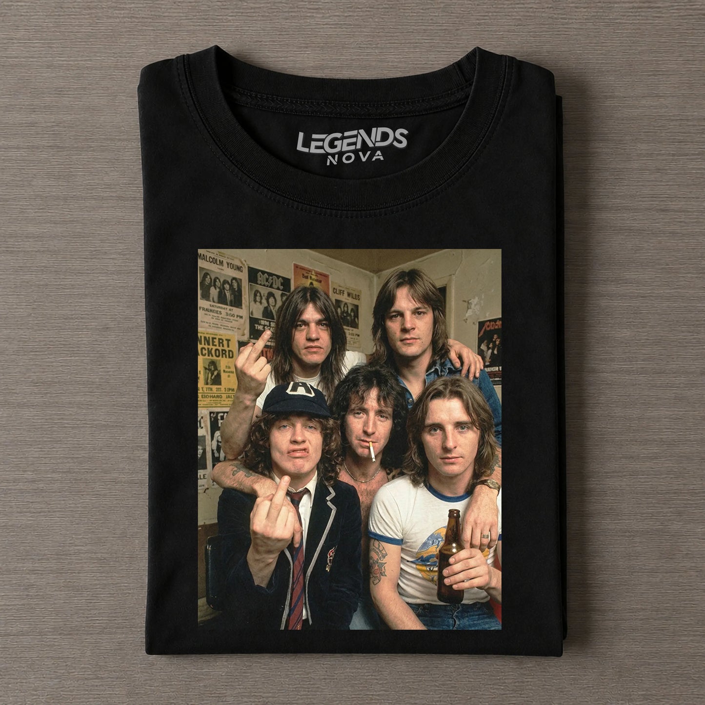 Funny ACDC Vintage Rock Band Tee
