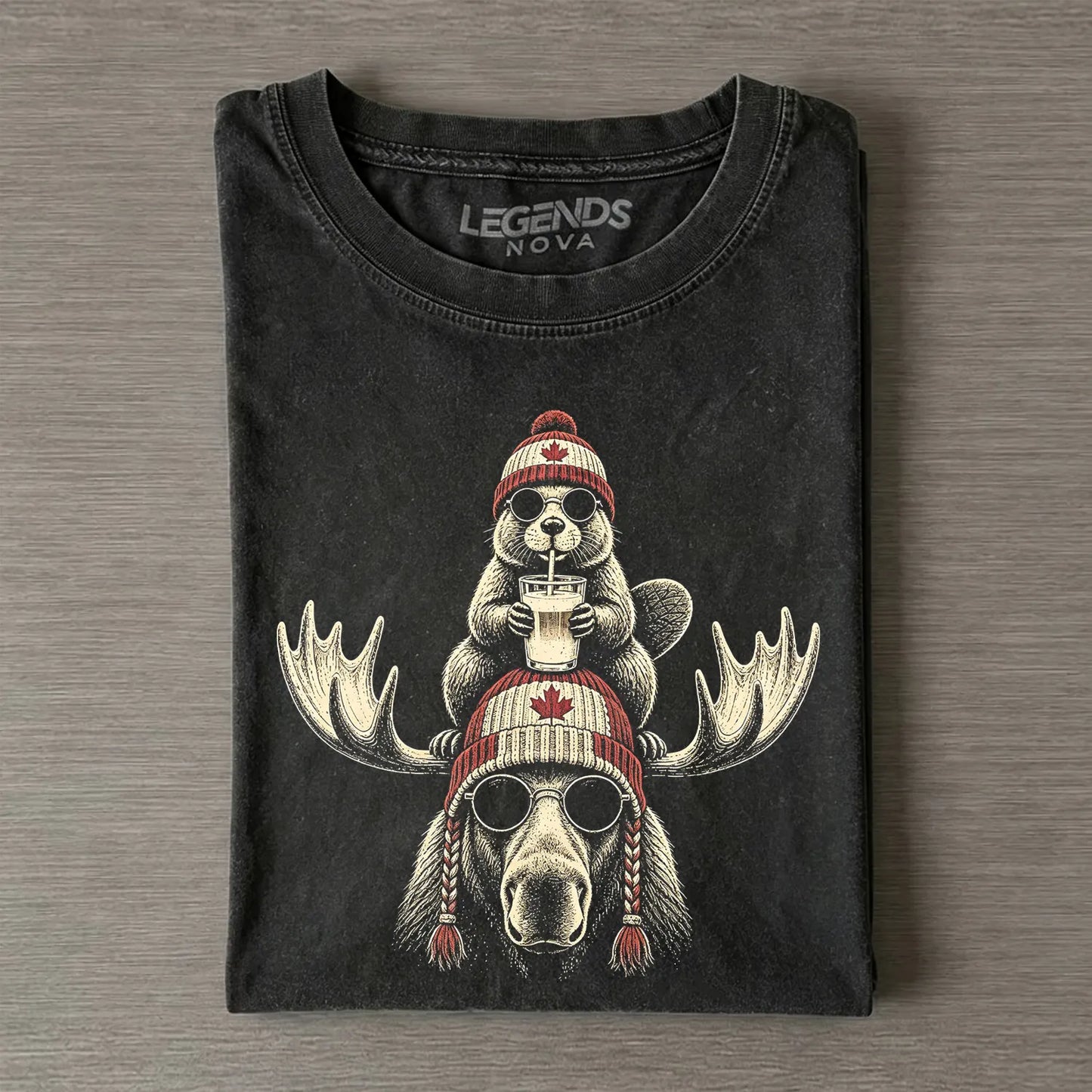 Canadian Beaver Moose Funny T-shirt