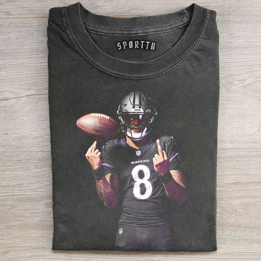 Lamar Jackson“THE NEXT FLIGHT” #8 T-shirt
