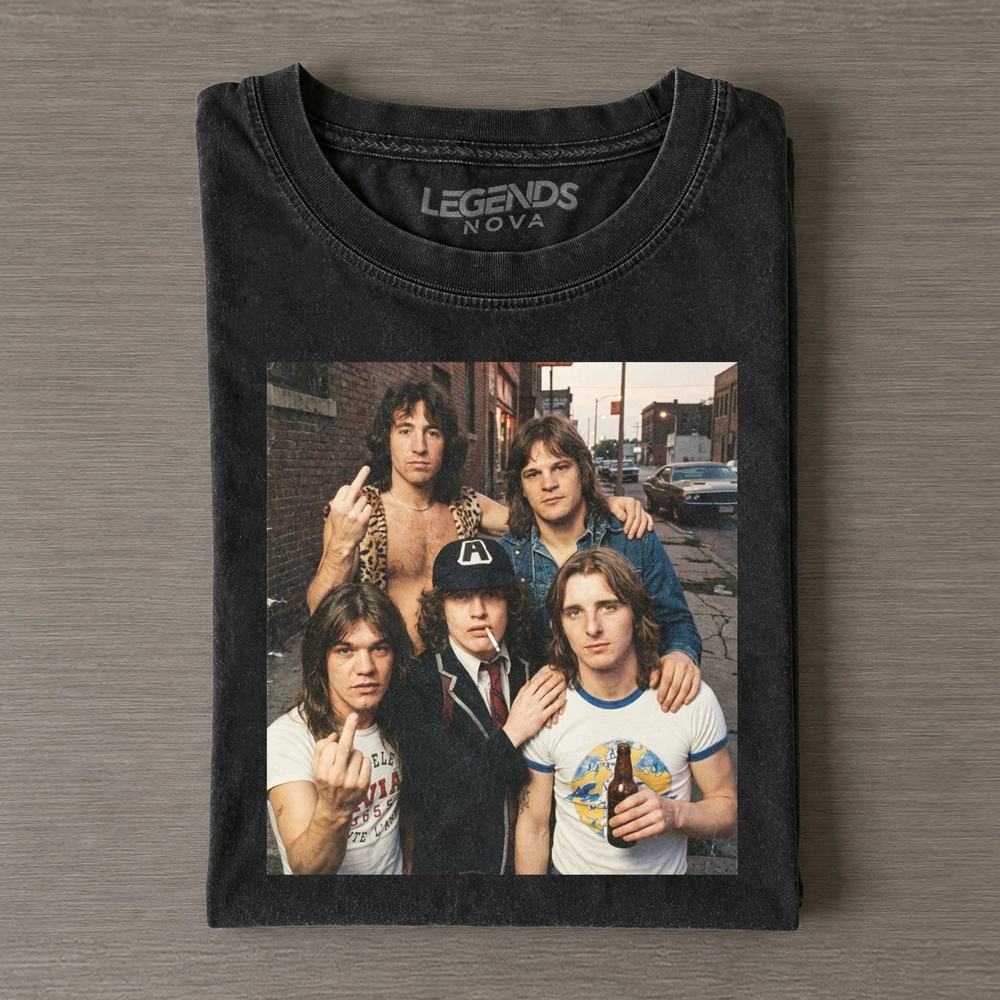 Funny ACDC Vintage Rock Band Tee