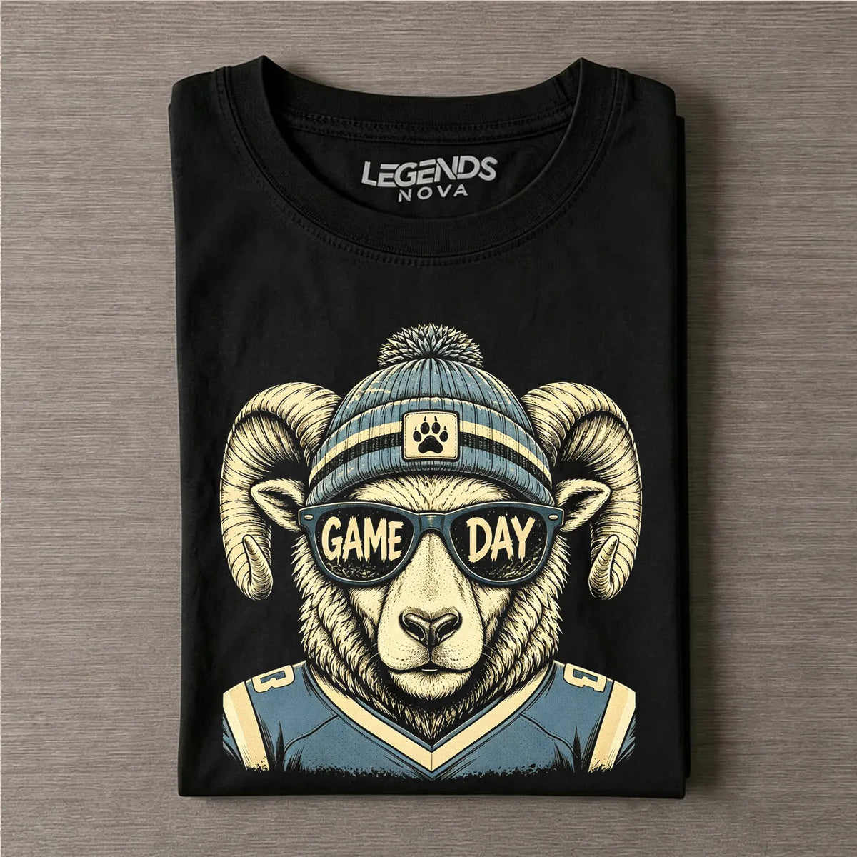 Rams Beanie Football T-shirt