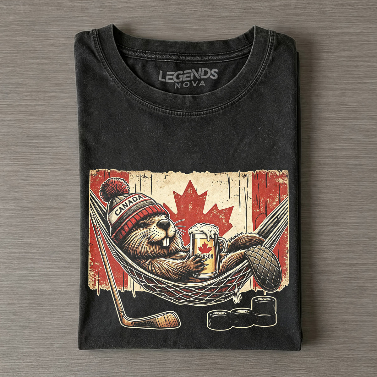 Canadian Beaver Hockey Funny T-shirt