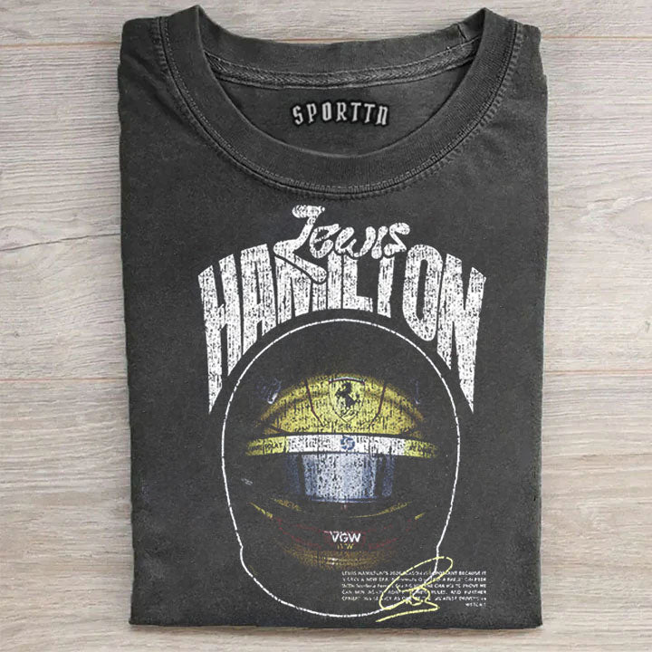 "F1 Racing - Hamilton Helmet" Washed Tee