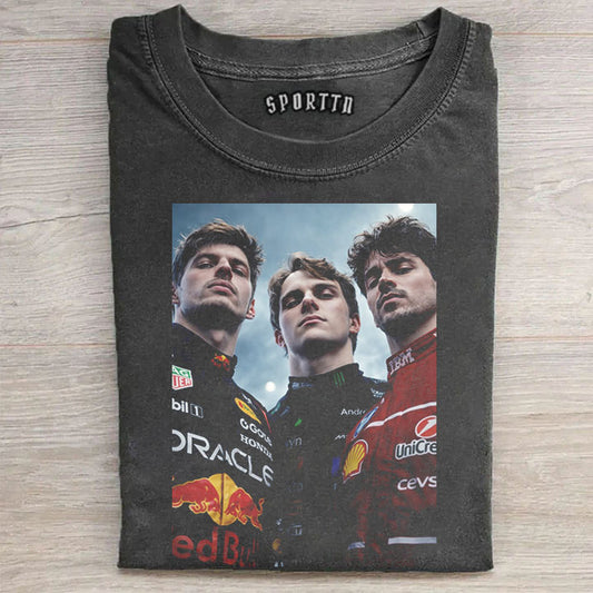F1 Three Kings Together:Charles Leclerc & Oscar Piastri & Max Verstappen T-shirt