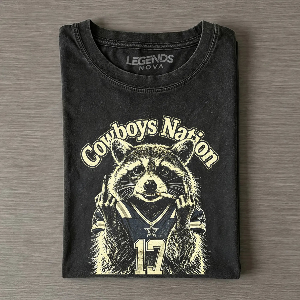 Dallas Raccoon Smoking Humor T-shirt