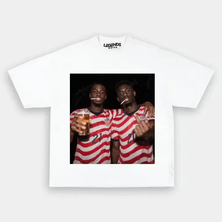 Timothy Weah & Folarin Balogun American Soccer Style Tee