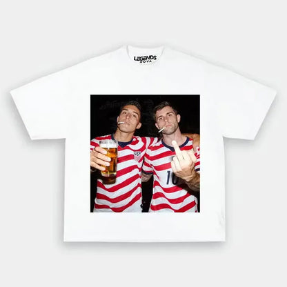 Sergiño Dest & Christian Pulisic American Soccer Style Tee 1.2