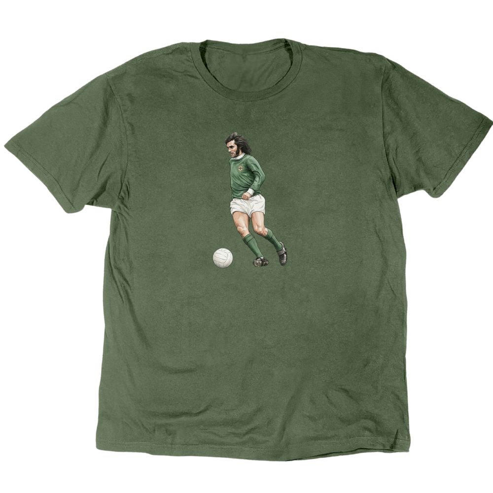 George Best Green And White T-Shirt