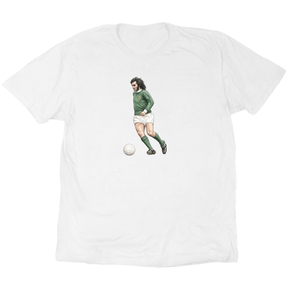 George Best Green And White T-Shirt