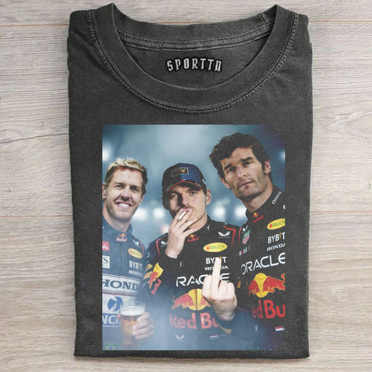 Red Bull Legends, Unruly Era :Sebastian Vettel & Max Verstappen & Mark Webber T-shirt