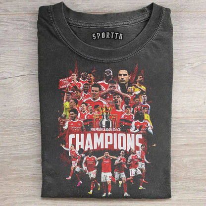 Arsenal Premier League Champions Shirt, Gunners Trophy Graphic Tee