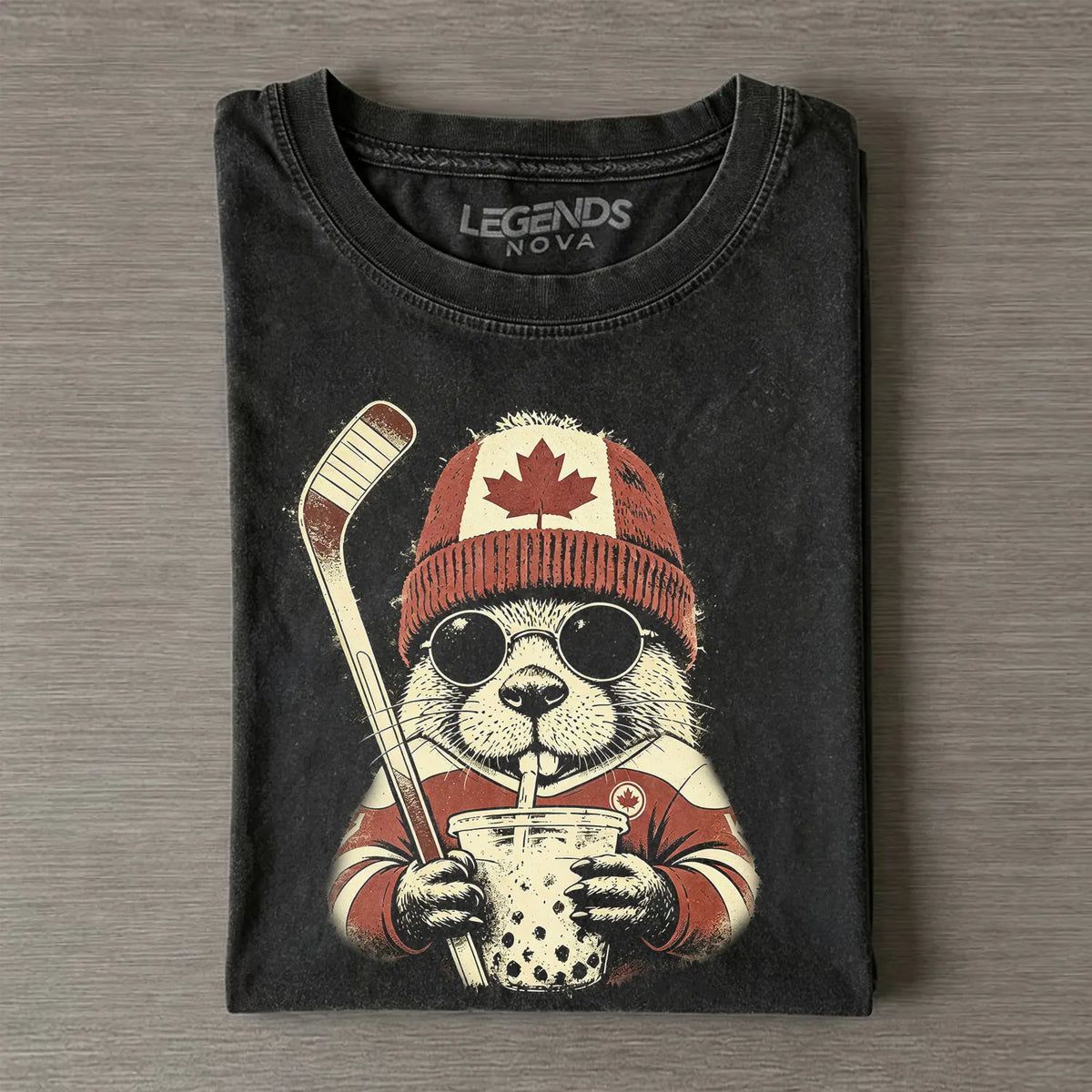 Canadian Beaver Hockey Funny T-shirt