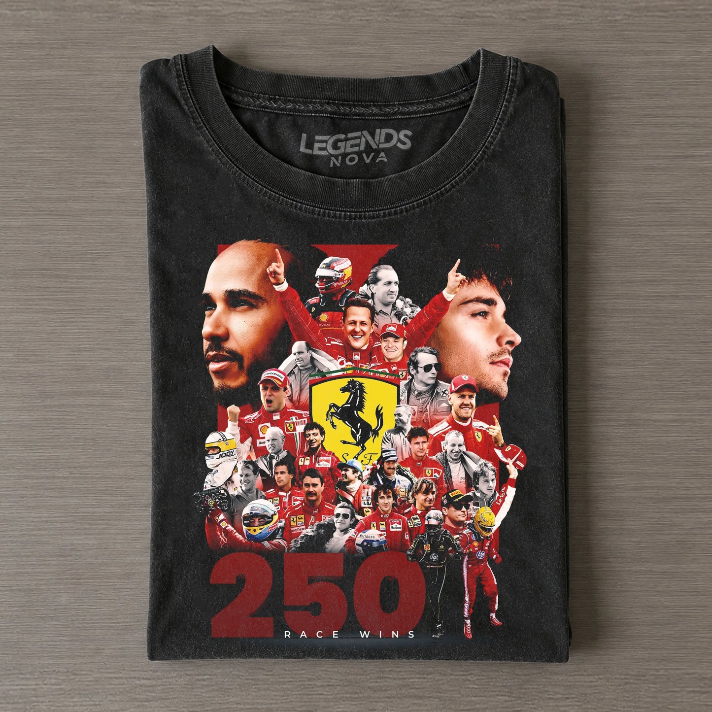 Ferrari 250 Race Wins Legend Drivers Collage Tee