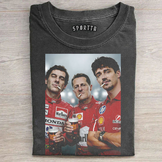 F1 Three Kings Together:Senna & Michael Schumacher & Leclerc T-shirt