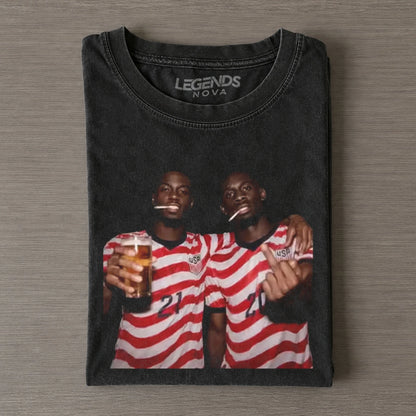 Timothy Weah & Folarin Balogun American Soccer Style Tee