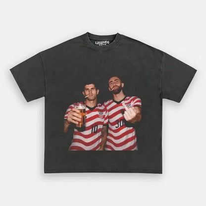 Christian Pulisic & Giovanni Reyna American Soccer Style Tee